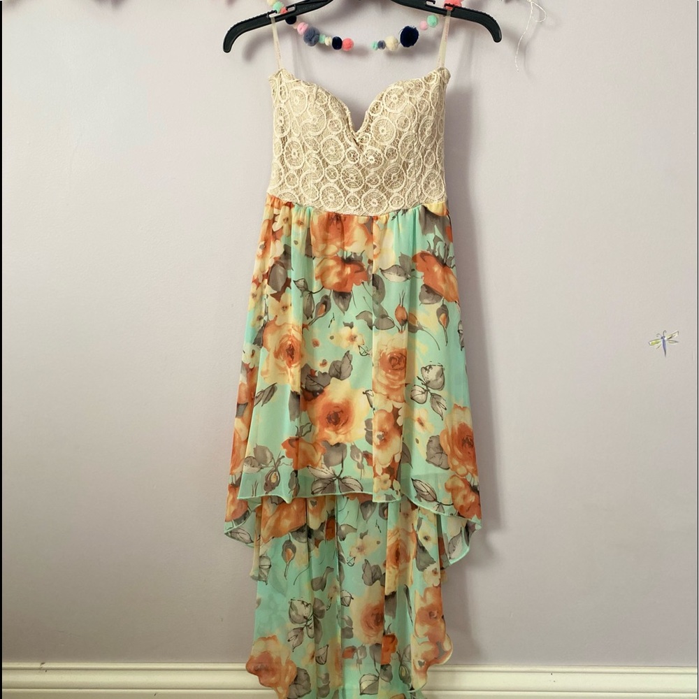 Strapless high low dress